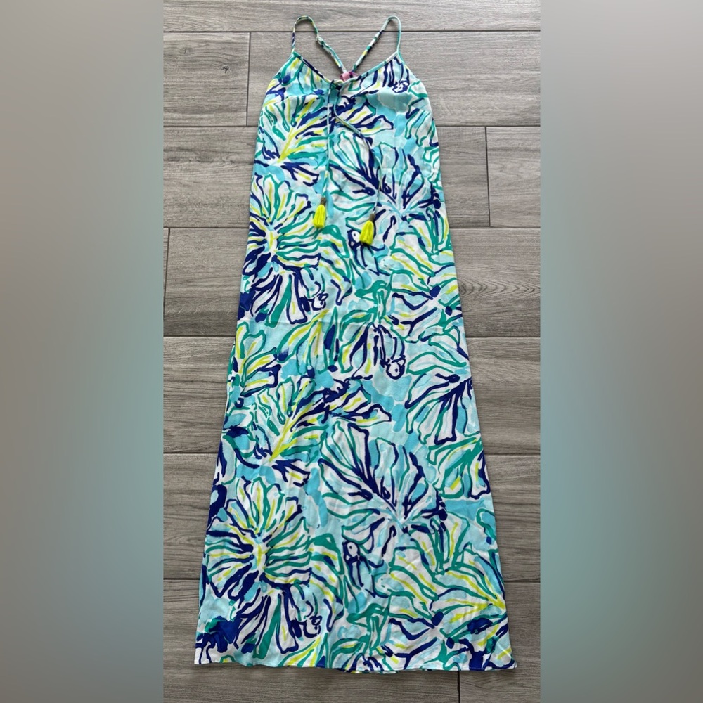 Lilly Pulitzer Philomena Maxi Dress in Pool Blue - Stay Cool, X Small,  EUC